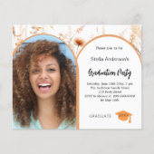 Wildflower foto boog afstudeerfeest uitnodiging (Voorkant)