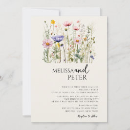 Wildflower foto bruiloft kaart