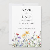 Wildflower Foto Bruiloft Save The Date (Voorkant)