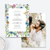 Wildflower foto bruiloft uitnodiging