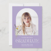 Wildflower foto eenvoudig meisje afstudeerfeest kaart (Voorkant)