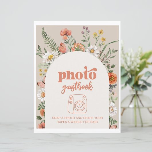 Wildflower Foto Gastboek Teken (Staand voorkant)