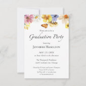 Wildflower Foto Graduation Party Enclosure Kaart (Achterkant)