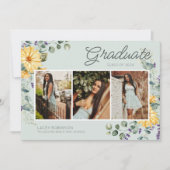 Wildflower Foto Meisje Middelbare School Afstudeer Kaart (Voorkant)