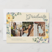Wildflower Foto Meisje Middelbare School Afstudeer Kaart (Voorkant)