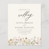 Wildflower Foto Monogram Bruiloft Uitnodiging (Voorkant)