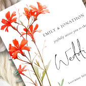 Wildflower foto overlay QR Code Script bruiloft Kaart