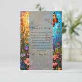 Wildflower Foto Sympathy Funeral Memorial Bedankkaart (Staand voorkant)