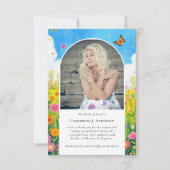 Wildflower Foto Sympathy Funeral Memorial Bedankkaart (Voorkant)