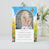 Wildflower Foto Sympathy Funeral Memorial Bedankkaart (Staand voorkant)