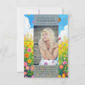 Wildflower Foto Sympathy Funeral Memorial Bedankkaart (Achterkant)