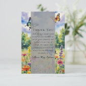 Wildflower Foto Sympathy Funeral Memorial Bedankkaart (Staand voorkant)