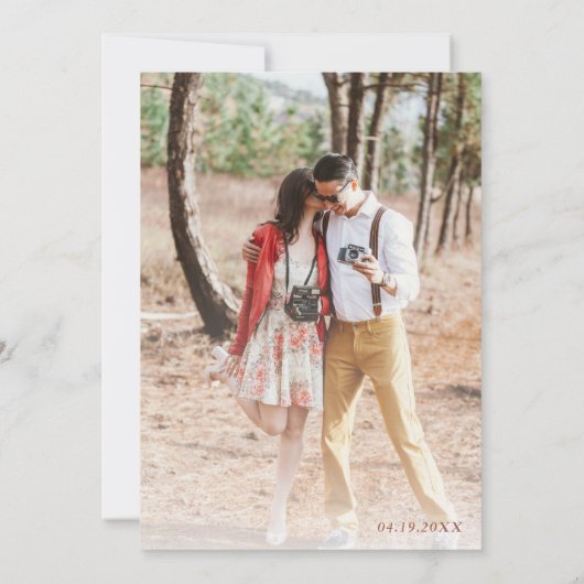 Wildflower Foto Terracotta Wedding Invitation Kaart (Achterkant)