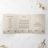 Wildflower Foto Tri-Fold Uitvaartprogramma Drieluik Aankondiging (Binnen)