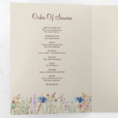 Wildflower Foto Tri-Fold Uitvaartprogramma Drieluik Aankondiging (Binnenzijde eerst)