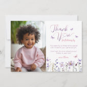 Wildflower Foto Verjaardag Bedankt Card (Voorkant)