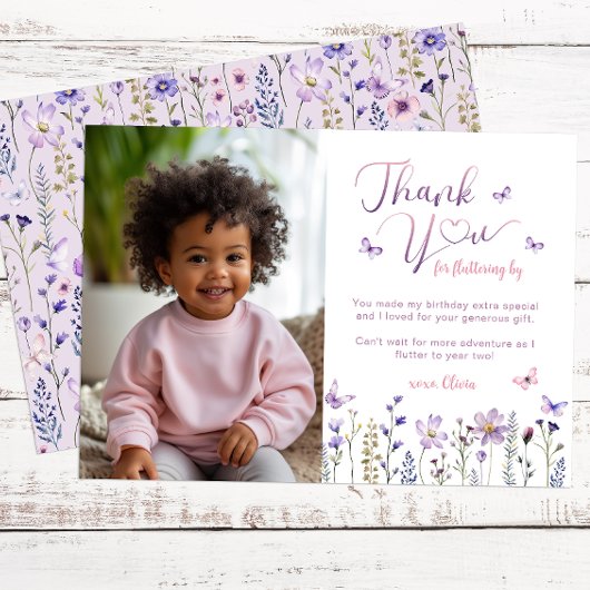 Wildflower Foto Verjaardag Bedankt Card