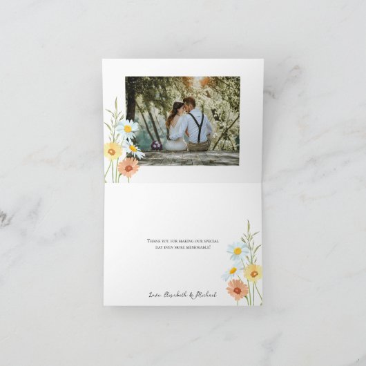 Wildflower Foto Weddenschap Bedankt kaarten (Binnen)