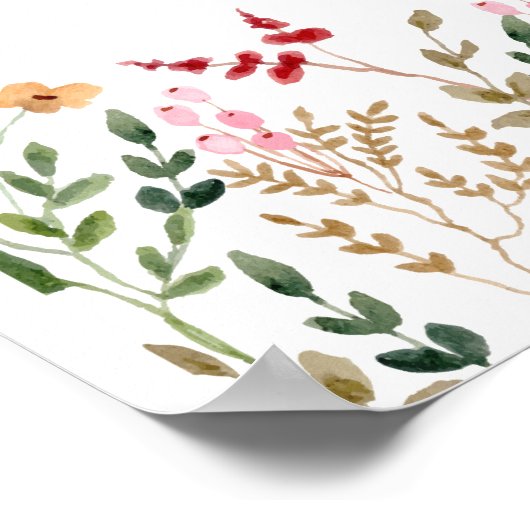 Wildflower Fotocollage Uitvaartmonument Welkom Poster (Hoek)