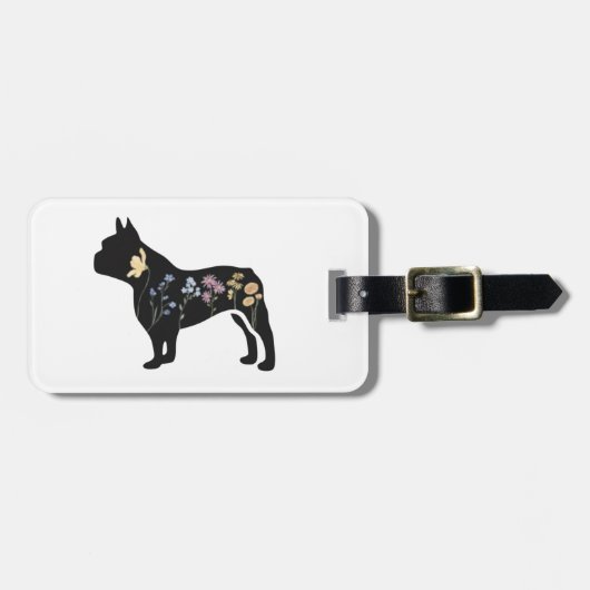 Wildflower Franse Bulldog Bagagelabel (Voorkant horizontaal)