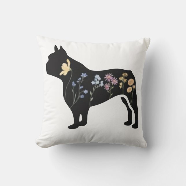Wildflower Franse Bulldog Kussen (Voorkant)