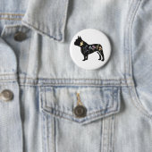 Wildflower Franse Bulldog Ronde Button 5,7 Cm (In situ)