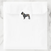 Wildflower Franse BulldogSticker Ronde Sticker (Tas)