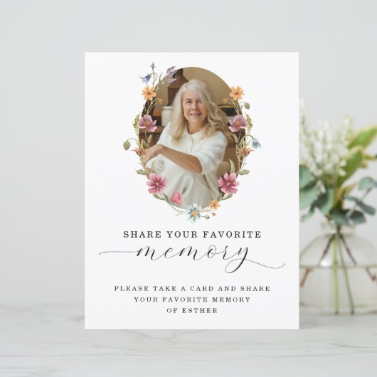 Wildflower Funeral Share a Memory Sign (Staand voorkant)