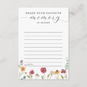 Wildflower Funeral Share a Memory Sign Advieskaart (Voorkant)