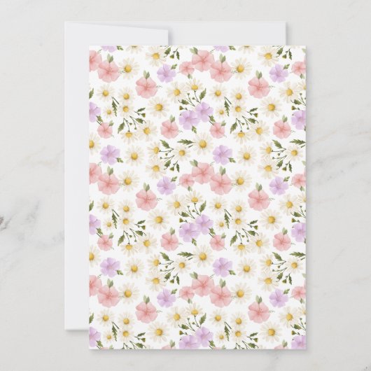 Wildflower ganzen Nest in Bloom Baby shower Kaart (Achterkant)