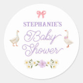 Wildflower ganzen Waterverf Baby shower Ronde Sticker (Voorkant)