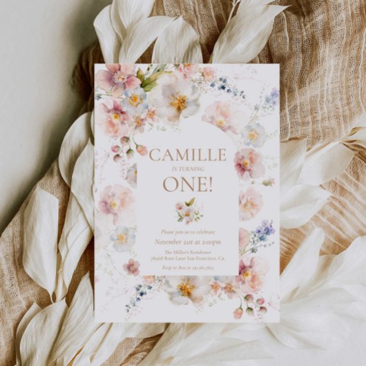 Wildflower Garden 1e verjaardag uitnodiging