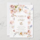 Wildflower Garden 1e verjaardag uitnodiging (Voorkant)