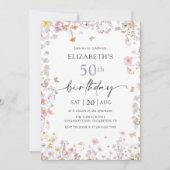 Wildflower Garden 50e verjaardag uitnodiging (Voorkant)