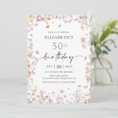 Wildflower Garden 50e verjaardag uitnodiging (Staand voorkant)