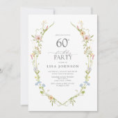 Wildflower Garden 60e verjaardagsfeestje Waterverf Kaart (Voorkant)