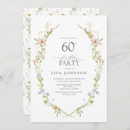 Wildflower Garden 60e verjaardagsfeestje Waterverf Kaart