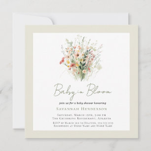 Wildflower Garden Baby in Bloom Baby shower Kaart