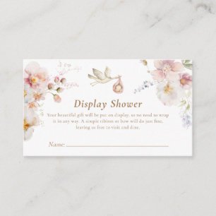 Wildflower Garden Baby shower Display Douche Informatiekaartje
