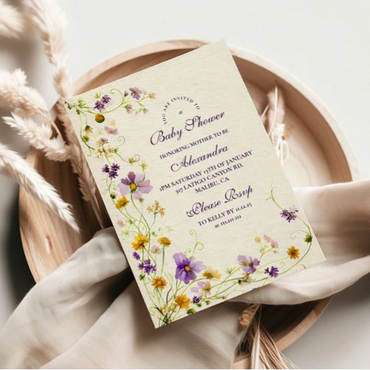 Wildflower Garden Baby shower Kaart