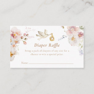 Wildflower Garden Baby shower Luier Spel Ticket Informatiekaartje