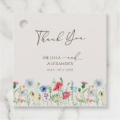 Wildflower Garden Beige Wedding Dank u Bedankjes Labels (Voorkant)