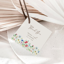 Wildflower Garden Beige Wedding Dank u Bedankjes Labels