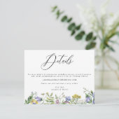 Wildflower Garden Boho Wedding Details Card Informatiekaartje (Staand voorkant)