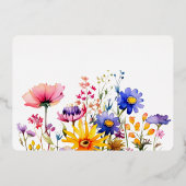 Wildflower Garden Bruiloft Save the Date Folie Uitnodiging (Achterkant)