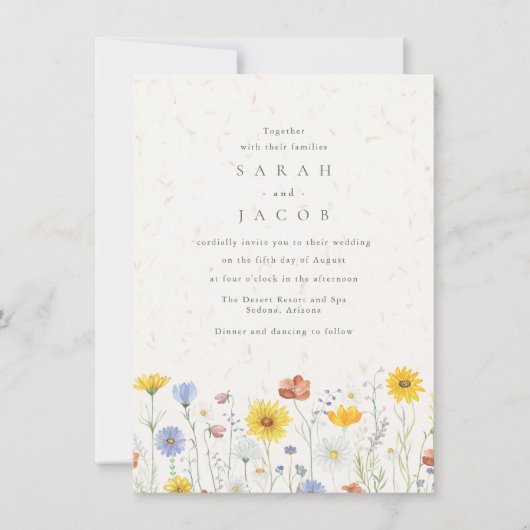 Wildflower Garden bruiloft uitnodiging (Voorkant)