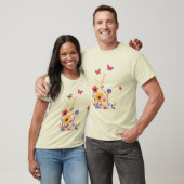 Wildflower Garden & Butterflies Folk Art  T-shirt (Unisex)
