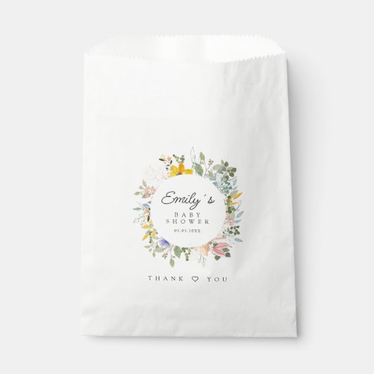 Wildflower Garden Charm | Baby Shower Bedankzakje (Voorkant)