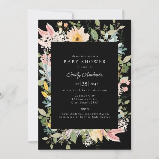 Wildflower Garden Charm | Baby Shower Kaart (Voorkant)