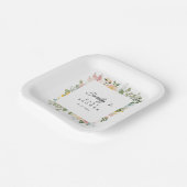 Wildflower Garden Charm | Baby shower papier Bord (Gebogen)